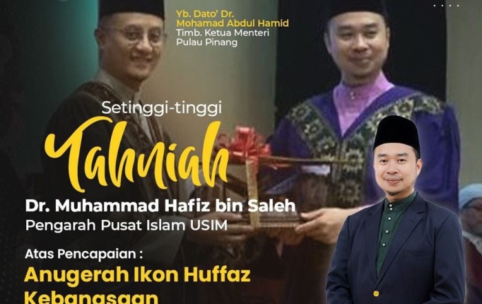 Memartabatkan Pendidikan al-Quran: Dr. Muhammad Hafiz Saleh Dinobatkan sebagai Ikon Huffaz Kebangsaan